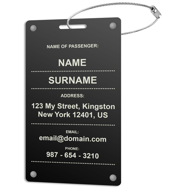 Personalized Luggage Tag for Suitcase - Engraved Metal Bag Tags with Name for Backpack Handbag, Custom Business Tag with Name ID