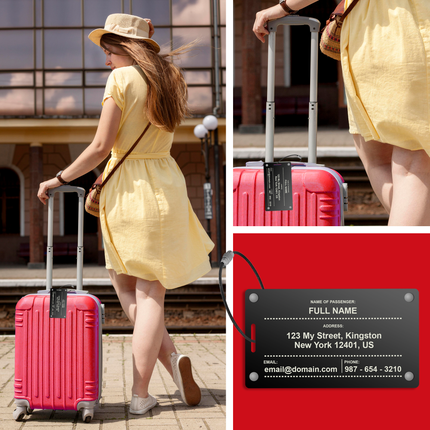 Personalized Luggage Tags for Suitcases - 4 Pack