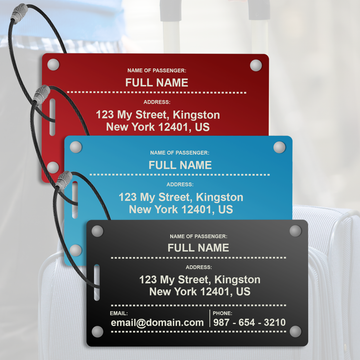 Personalized Luggage Tag for Suitcases - Engraved Metal Bag Tags with Name for Backpacks Handbag, Custom Travel Tag with Name ID Label Business Travel Essentials, Baggage Tag for Travel, Custom Gift