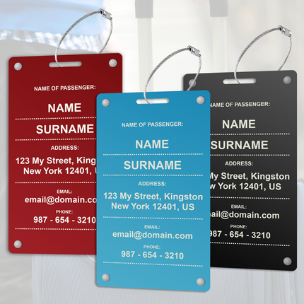 Personalized Luggage Tag for Suitcase 4 Pack