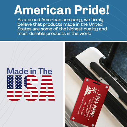 Personalized Luggage Tags for Suitcases - 4 Pack