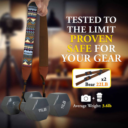 Personalized Embroidered Multi Color Flower Camera Strap - Camera Strap for SLR/ DSLR