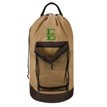 Split Monogram Embroidered Black Laundry Bag