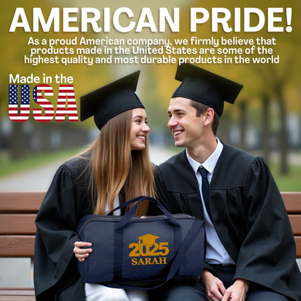 Personalized Duffle Bag with Name for Class of 2025 - Navy