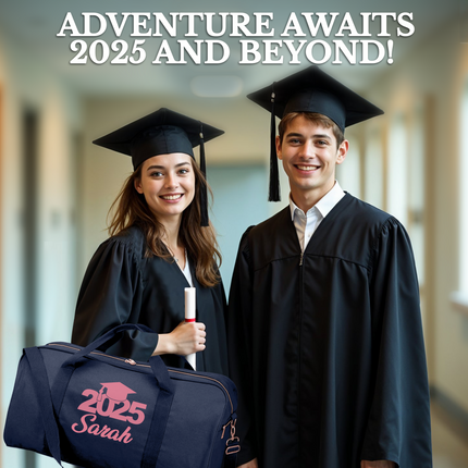 Personalized Duffle Bag with Name for Class of 2025 - Navy