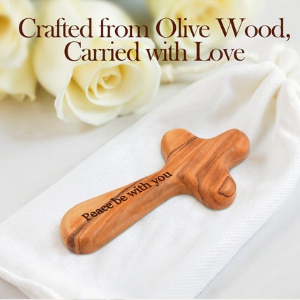 Personalized Olive Wood Cross with Engraved Name