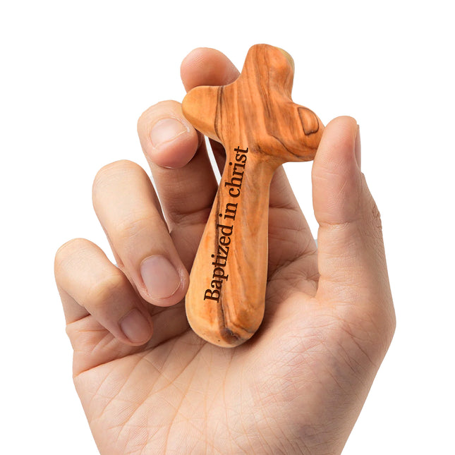 Personalized Olive Wood Cross with Engraved Name
