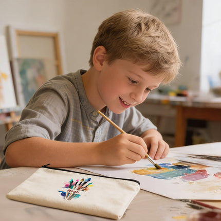 Personalized Paint Brush Pouch Holder for Kids Artists