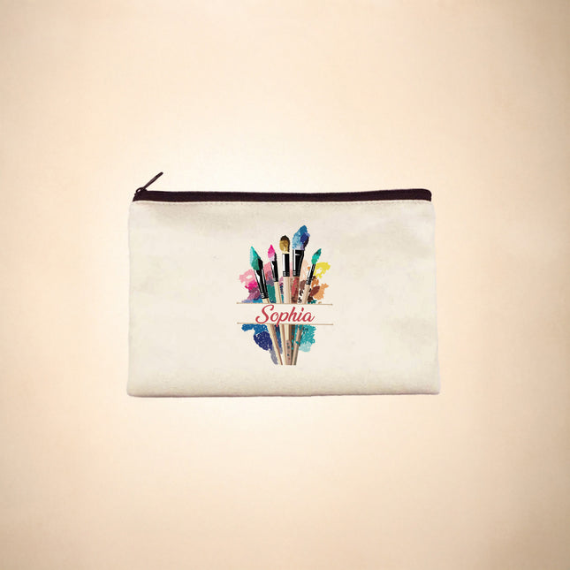 Personalized Paint Brush Pouch Holder for Kids Artists