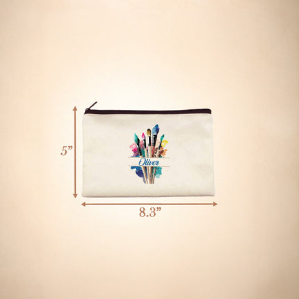 Personalized Paint Brush Pouch Holder for Kids Artists