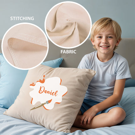 custom name pillow cover personalized names pillow case for kids toddler room painting customized pillow covers kids pillow cover 18x18 customized throw cushion case best gifts for boys girls