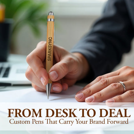 Personalized Wood Pen Set with Chrome Finish