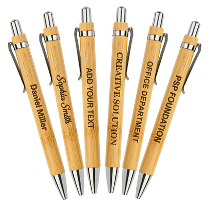 Personalized Wood Pen Set with Chrome Finish