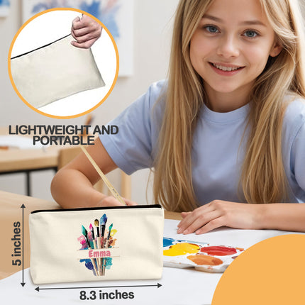 Personalized Paint Brush Pouch Holder for Kids Artists