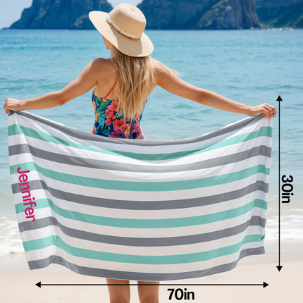 personalized beach towels with custom name custom beach towel for adults embroidered cotton beach towels quick dry pool towel blanket for adults extra large outdoor personalized towels blanket