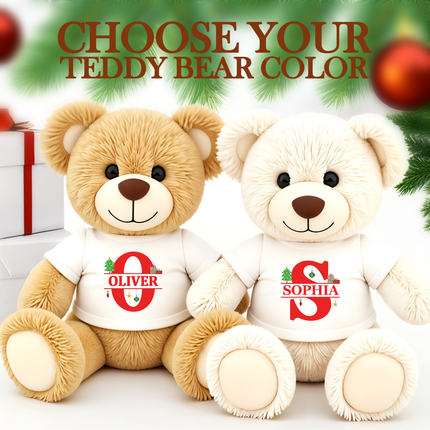 Personalized Teddy Bear with Custom Name for Christmas