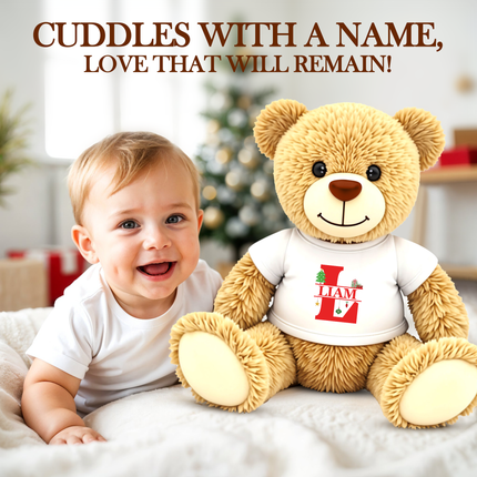 Personalized Teddy Bear with Custom Name for Christmas