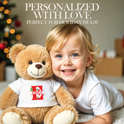 Personalized Teddy Bear with Custom Name for Christmas
