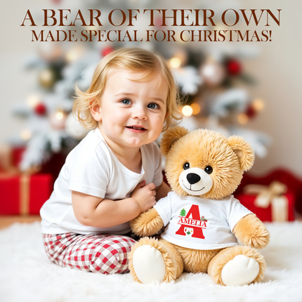 Personalized Teddy Bear with Custom Name for Christmas