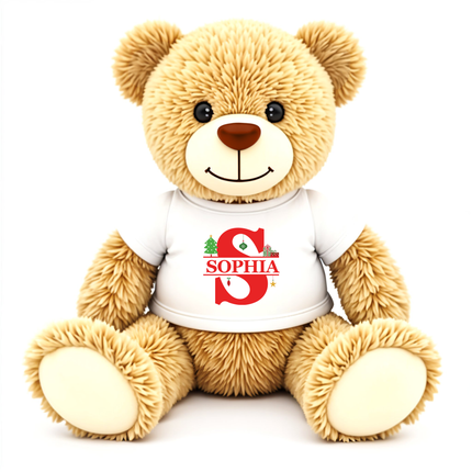 Personalized Teddy Bear with Custom Name for Christmas