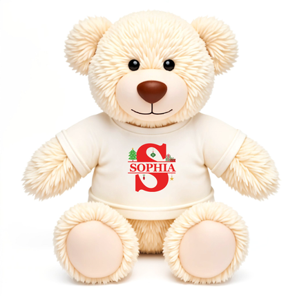 Personalized Teddy Bear with Custom Name for Christmas