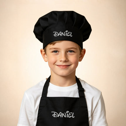 Personalized Kids Chef Hat & Apron Set – Custom Embroidered