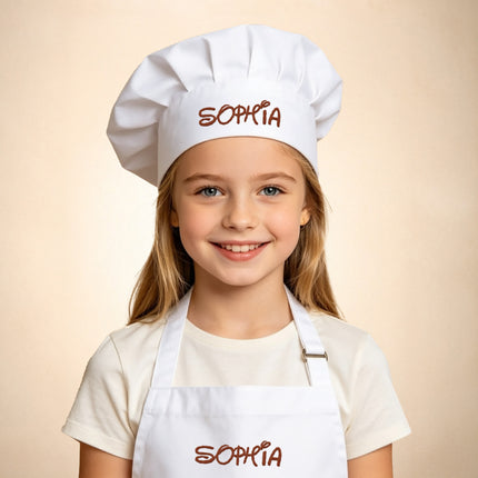 Personalized Kids Chef Hat & Apron Set – Custom Embroidered