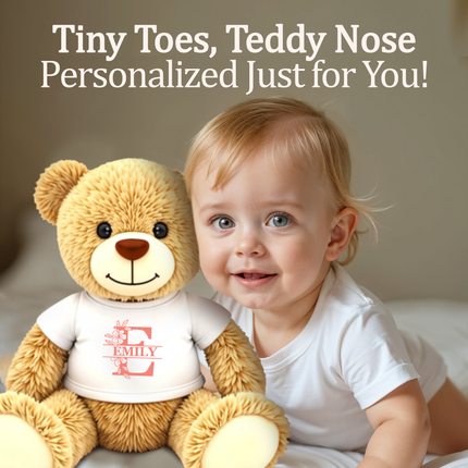 Personalized Baby Teddy Bear Custom Name Plush Keepsake
