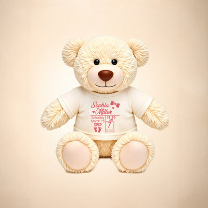 Personalized Baby Teddy Bear Custom Name Plush Keepsake