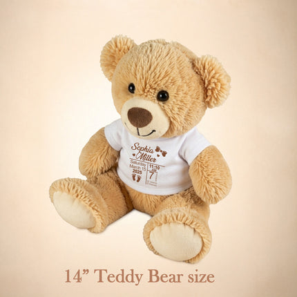 Personalized Baby Teddy Bear Custom Name Plush Keepsake