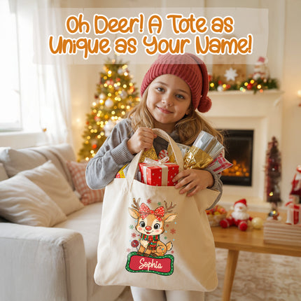 Personalized White Canvas Tote Bag with Custom Name or Initials