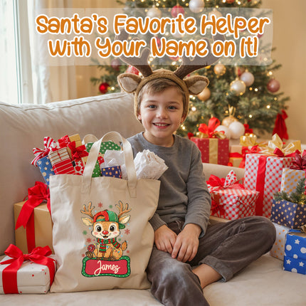 Personalized White Canvas Tote Bag with Custom Name or Initials