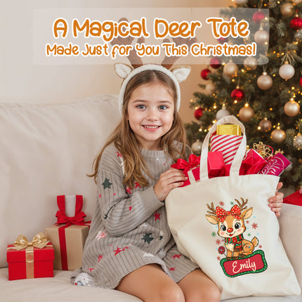 Personalized White Canvas Tote Bag with Custom Name or Initials