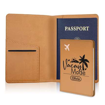 Personalized Green Passport Holder Cover Case