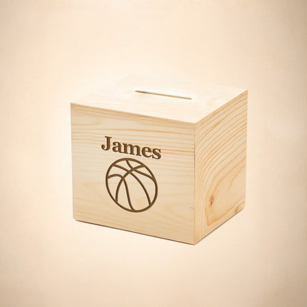 Personalized Wooden Piggy Bank with Custom Name