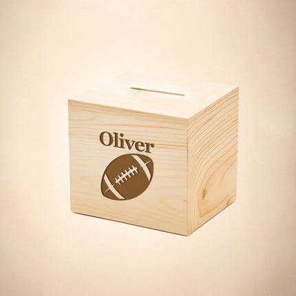 Personalized Wooden Piggy Bank with Custom Name