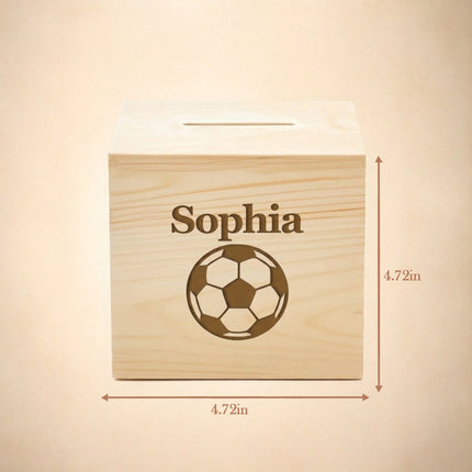 Personalized Wooden Piggy Bank with Custom Name