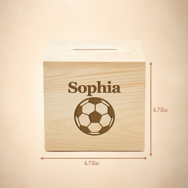 Personalized Wooden Piggy Bank with Custom Name