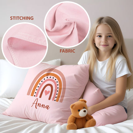 custom name pillow cover personalized names body pillow case for kids toddler room rainbow customized covers kids pillow cover 18x18 rainbow customized throw cushion case best gifts for boys girls
