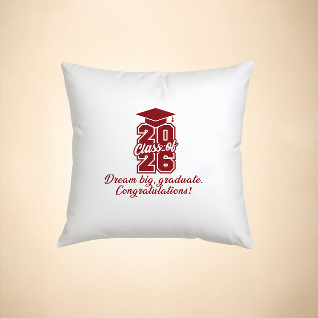 Custom Graduation Pillow Case, Class of 2026 with Name - 18x18