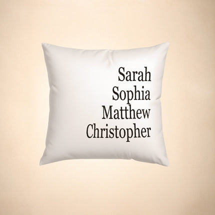 Customized Pillow Cover - Personalized Family Name - 18x18