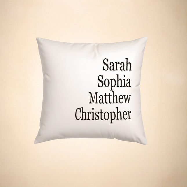 Customized Pillow Cover - Personalized Family Name - 18x18