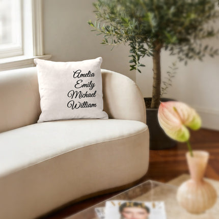 Customized Pillow Cover - Personalized Family Name - 18x18