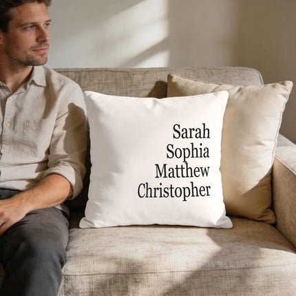 Customized Pillow Cover - Personalized Family Name - 18x18
