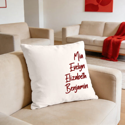 Customized Pillow Cover - Personalized Family Name - 18x18