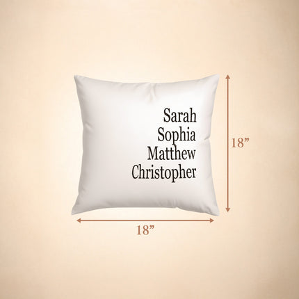 Customized Pillow Cover - Personalized Family Name - 18x18