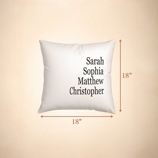 Customized Pillow Cover - Personalized Family Name - 18x18