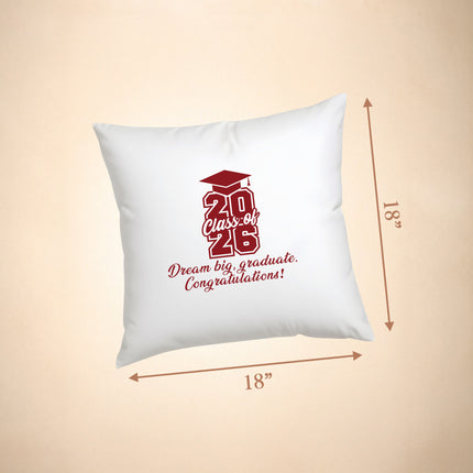 Custom Graduation Pillow Case, Class of 2026 with Name - 18x18