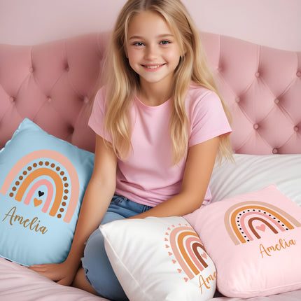 custom name pillow cover personalized names body pillow case for kids toddler room rainbow customized covers kids pillow cover 18x18 rainbow customized throw cushion case best gifts for boys girls