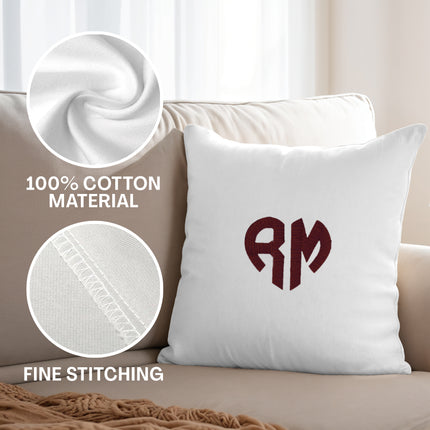embroidery decorative throw pillow cover case with custom name for couch sofa personalized monogram names pillowcase for kids toddler room 18x18